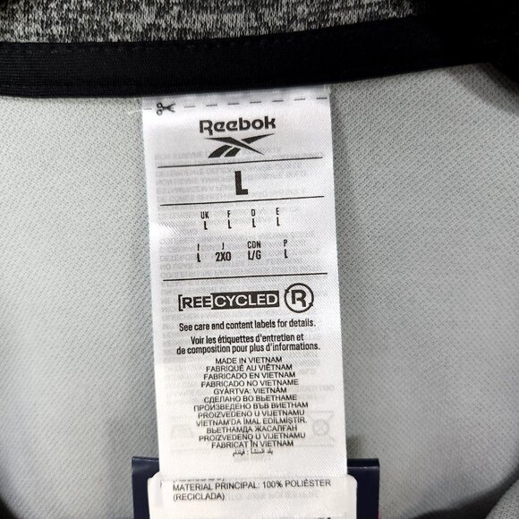 Reebok Men’s Large Long Sleeve Pullover Quarter Zip Training Sweatshirt Gray - Picture 12 of 13